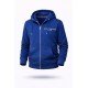 8860-TMY İndigo Tam Fermuarlı Kapşonlu Sol Önde Nakış Logo Sweath