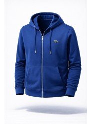 8878- LCST İndigo Tam Fermuarlı Kapşonlu Nakış Logolu Sweath
