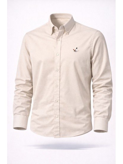 8906-BYMN Comfort Fit Krem Pamuk Gömlek