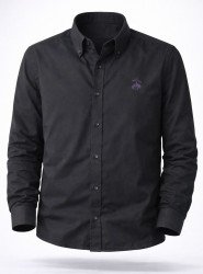 8929-Brooks Brothers Siyah Pamuklu Regular Fit Gömlek