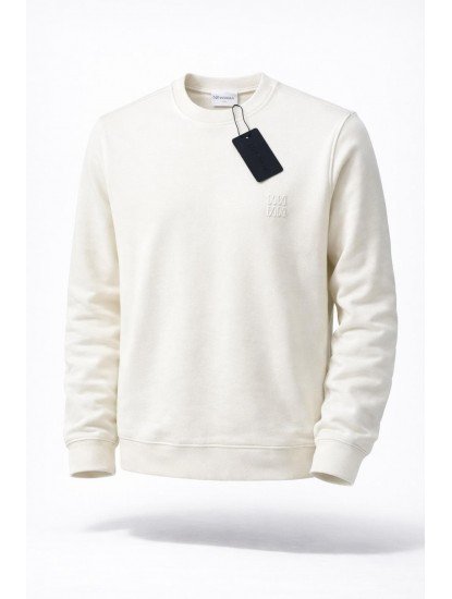 8963-NTW Ekru Bisiklet Yaka Sweath