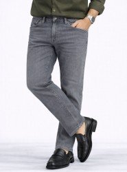 9023-BYMN Koyu Gri Rahat Kalıp Kot Pantolon