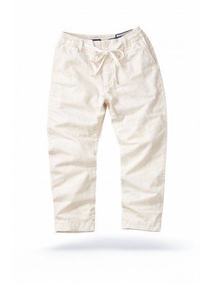 9134-Jacob Cohen Ekru Keten Rahat Kalıp Pantolon