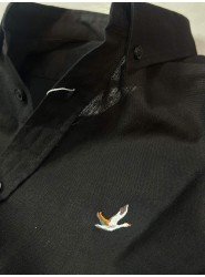 9273-BYMN Siyah Comfort Fit Keten Gömlek