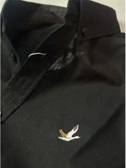 9273-BYMN Siyah Comfort Fit Keten Gömlek