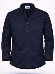 9099-BYMN Lacivert Tona Ton Logolu Comfort Fit  Gömlek