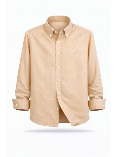 9102-BYMN Kavuniçi Tona Ton Logolu Comfort Fit  Gömlek