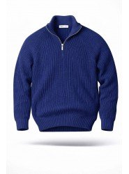 9106-CECE Lacivert Yarım Fermuarlı  Kazak