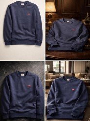 9113-LVS Antrasit Sıfır Yaka Şardonsuz Slim Fit Sweath