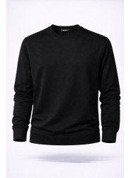 9114-NTW Siyah Sıfır Yaka Modal Kumaş Sweath