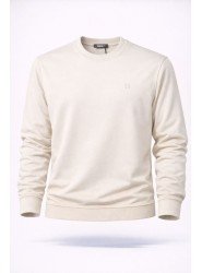 9116-NTW Ekru Sıfır Yaka Modal Kumaş Sweath