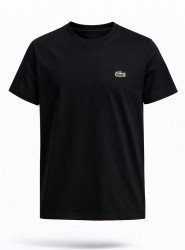 9120-LCST Siyah Logo Nakışlı Bisiklet Yaka Tshırt