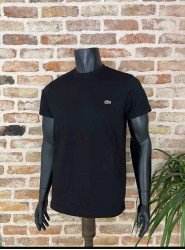 9120-LCST Siyah Logo Nakışlı Bisiklet Yaka Tshırt