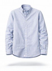 9125-JC Mavi Keten Comfort Fit Gömlek