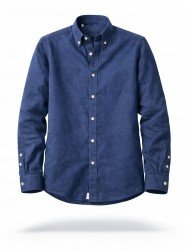 9126-JC Lacivert Keten Comfort Fit Gömlek