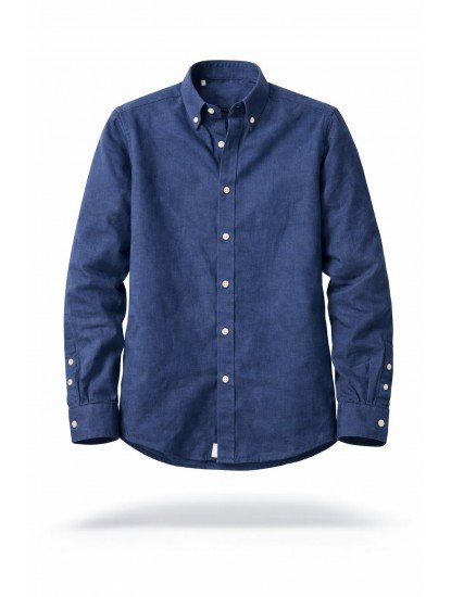 9126-JC Lacivert Keten Comfort Fit Gömlek