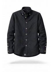 9127-JC Siyah Keten Comfort Fit Gömlek