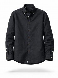 9127-JC Siyah Keten Comfort Fit Gömlek