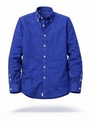 9128-Jacob Cohen Sax Mavisi Keten Comfort Fit Gömlek