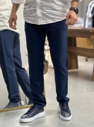 9132-JC Lacivert Keten Rahat Kalıp Pantolon