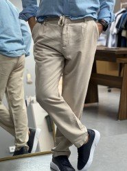 9133-JC Vizon Keten Rahat Kalıp Pantolon