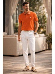 9136-BYMN Turuncu Polo Yaka Tshırt