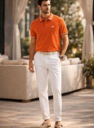 9136-BYMN Turuncu Polo Yaka Tshırt