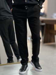 9131-JC Siyah Keten Rahat Kalıp Pantolon