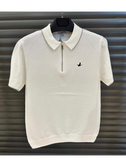 9147-BYMN Ekru Kısa kol Polo Yaka Merserize