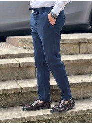 9150-Brooks Brothers Lacivert Gabardin Likralı Yüksek Bel Pantolon