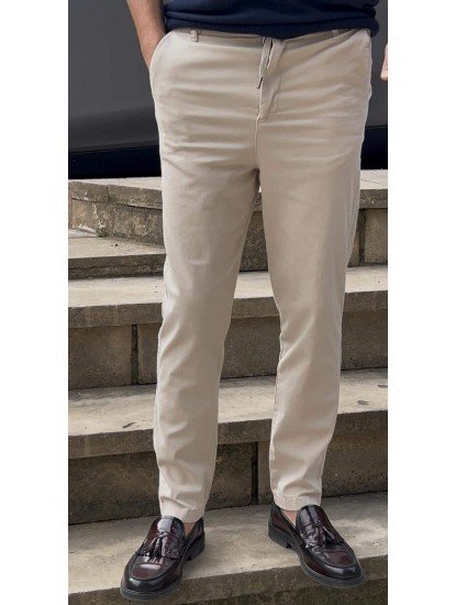 9151-Brooks Brothers Vizon Gabardin Likralı Yüksek Bel Pantolon