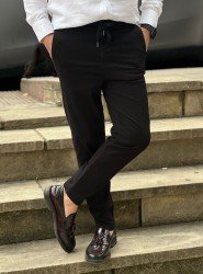 9152-Brooks Brothers Siyah Gabardin Likralı Yüksek Bel Pantolon