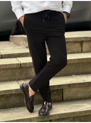 9152-Brooks Brothers Siyah Gabardin Likralı Yüksek Bel Pantolon