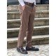 9153-Brooks Brothers Kahve Gabardin Likralı Yüksek Bel Pantolon