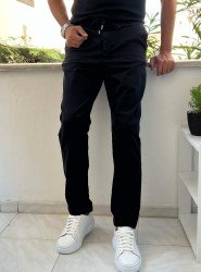 9156-NTWK Siyah  Gabardin Likralı Yüksek Bel Pantolon