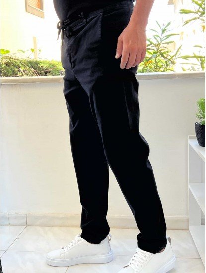 9156-NTWK Siyah  Gabardin Likralı Yüksek Bel Pantolon