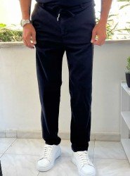 9157-NTWK Lacivert Gabardin Likralı Yüksek Bel Pantolon