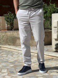 9161-NTWK Mavi Gri Gabardin Likralı Yüksek Bel Pantolon