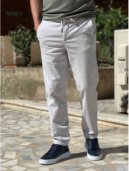 9161-NTWK Mavi Gri Gabardin Likralı Yüksek Bel Pantolon