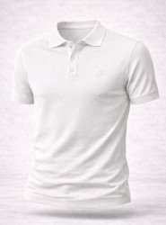 9163-NTWK Ekru Rayon Kumaş Polo Yaka Kısa Kollu Triko