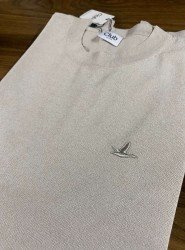 9167-BYMN Kemik Rayon Kumaş Bisiklet Yaka Kısa Kollu Triko