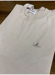 9167-BYMN Kemik Rayon Kumaş Bisiklet Yaka Kısa Kollu Triko