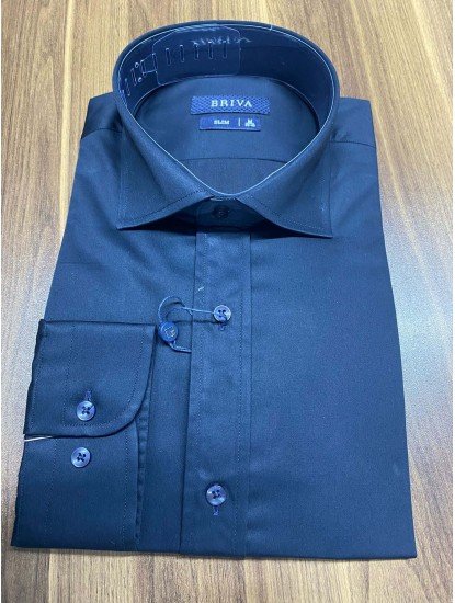 9170-Briva Lacivert Slim Fit Gömlek