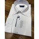 9176-Briva Beyaz Filafil Kumaş Dik Yaka  Classıc Gömlek