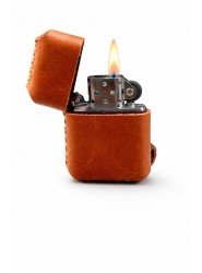 9180-Deri Kılıflı Zippo Çakmak