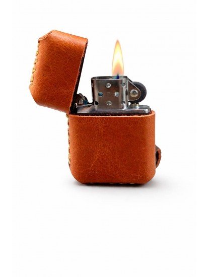 9180-Deri Kılıflı Zippo Çakmak