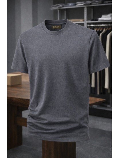 9182-Lora Piano Antrasit Basic Tshirt