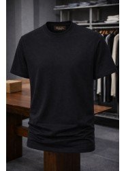 9184-Lora Piano Siyah Basic Tshirt