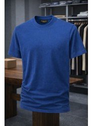 9185-Lora Piano Lacivert Basic Tshirt