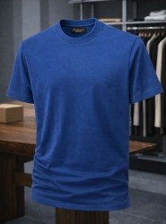 9185-Lora Piano Lacivert Basic Tshirt